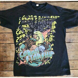 Cobra Starship T Shirt Fractal Design Black Band Worn Thin Tultex
